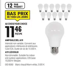 BMR AMPOULE DEL A19 offer