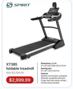 Club Piscine XT385 foldable treadmill offer
