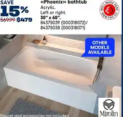 RONA Phoenix bathtub offer