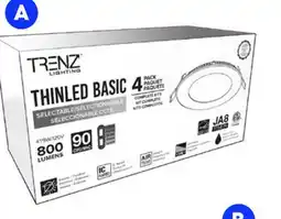RONA All TRENZ recessed lights, 4-pack, 4 , 9-W, 800 lumens, 5 CCT, dimmable, 120-V, for wet location offer