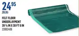 Canac Felt Floor Underlayment 39 3/8 in x 30 ft 6 in offer