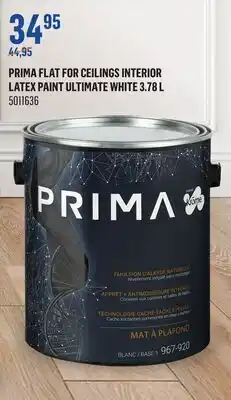 Canac Prima Flat for Ceilings Interior Latex Paint Ultimate White offer