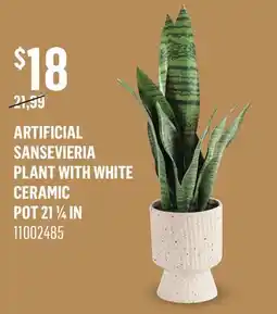 Canac Artificial Sansevieria Plant with White Ceramic Pot 21 1/4 in offer