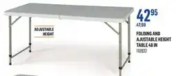 Canac Folding and Ajustable Height Table 48 in offer