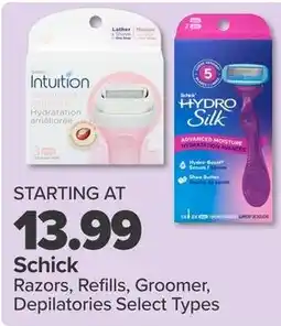 PharmaChoice Schick Razors, Refills, Groomer, Depilatories Select Types offer
