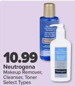 PharmaChoice Neutrogena Makeup Remover, Cleanser, Toner Select Types offer