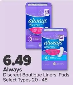 PharmaChoice Always Discreet Boutique Liners, Pads offer