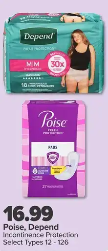 PharmaChoice Poise, Depend Incontinence Protection offer