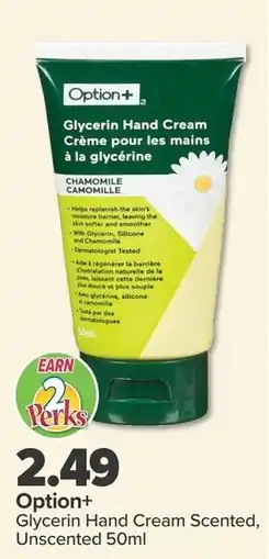 PharmaChoice Option+ Glycerin Hand Cream offer