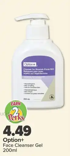 PharmaChoice Option+ Face Cleanser Gel offer