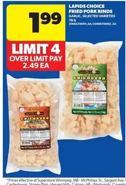 Real Canadian Superstore Lapids choice fried pork rinds garlic selected varieties offer