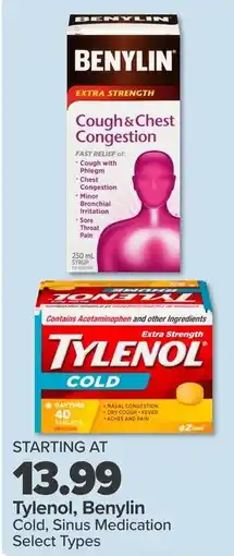 PharmaChoice Tylenol, Benylin Cold, Sinus Medication offer