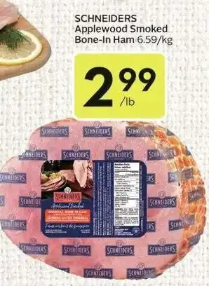 Sobeys Schneiders Applewood Smoked Bone-In Ham offer
