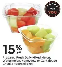 Sobeys Prepared Fresh Daily Mixed Melon, Watermelon, Honeydew or Cantaloupe Chunks offer