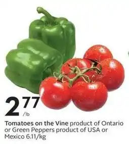 Sobeys Tomatoes on the Vine or Green Peppers offer