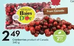 Sobeys Baies D'or cranberries offer