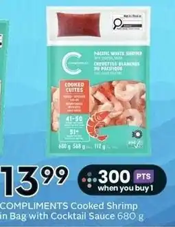Sobeys Compliments Cooked Shrimp in Bag with Cocktail Sauce offer