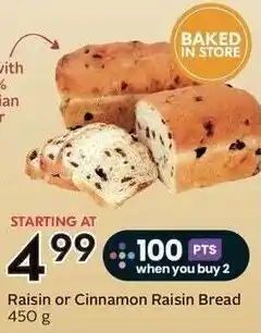 Sobeys Raisin or Cinnamon Raisin Bread offer