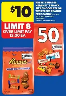 Real Canadian Superstore Reese's shapes snack size chocolate peanut offer