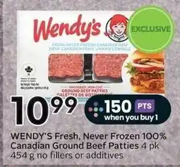 Sobeys Wendy's Fresh Never Frozen 100% Canadian Ground Beef Patties offer