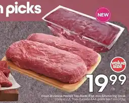 Sobeys Fresh Boneless Peeled Top Blade/Flat Iron Simmering Steak offer