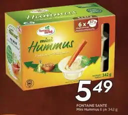 Sobeys Fontaine Santé mini Hummus offer