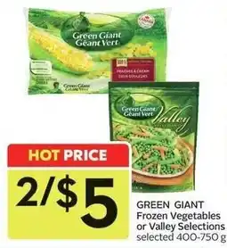 Sobeys Green Giant Frozen Vegetables or Valley Selections offer