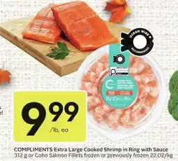 Sobeys Compliments Extra Large Cooked Shrimp in Ring with Sauce offer