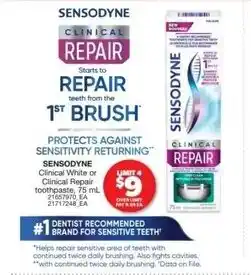 Real Canadian Superstore Sensodyne Clinical Repair toothpaste offer