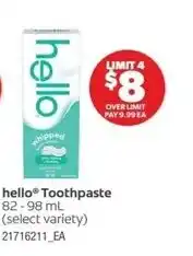 Real Canadian Superstore hello Toothpaste offer