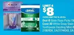 Real Canadian Superstore Oral-B Glide Floss Picks 150 Crest 3D White Deep Stain Toothpaste Dazzling Mint 4 offer