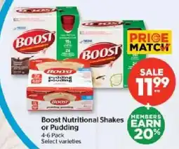 Calgary Co-op Boost Nutritional Shakes or Pudding offer