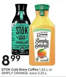 Sobeys Stok cold brew coffee cafe or simply orange juice offer