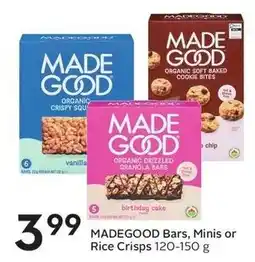 Sobeys MadeGood Bars, Minis or Rice Crisps offer