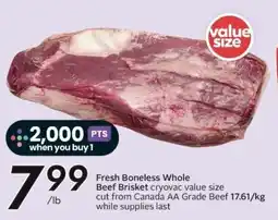 Sobeys Fresh Boneless Whole Beef Brisket offer