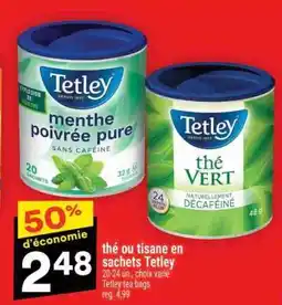 Super C thé ou tisane en sachets Tetley offer