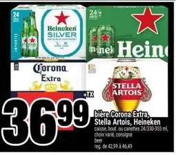 Super C bière Corona Extra, Stella Artois, Heineken offer