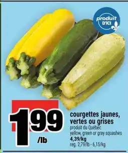 Super C courgettes jaunes, vertes ou grises offer