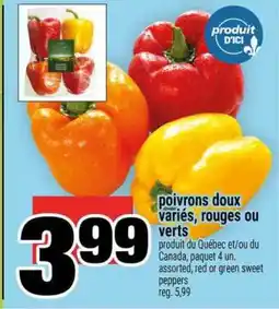 Super C poivrons doux variés, rouges ou verts offer