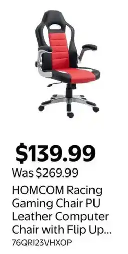 Walmart HOMCOM Racing Gaming Chair PU Leather Computer Chair offer