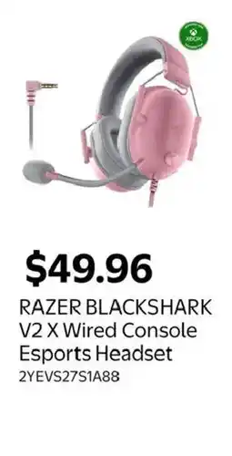 Walmart Razer blackshark v2 x wired console esports headset offer