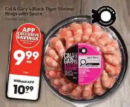 Calgary Co-op Cal & Gary's black tiger shrimp rings with sauce offer