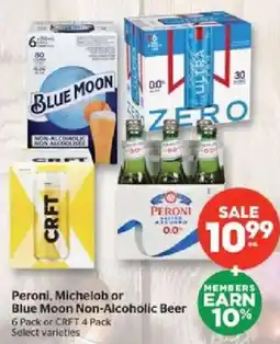 Calgary Co-op Peroni, Michelob or Blue Moon Non-Alcoholic Beer offer