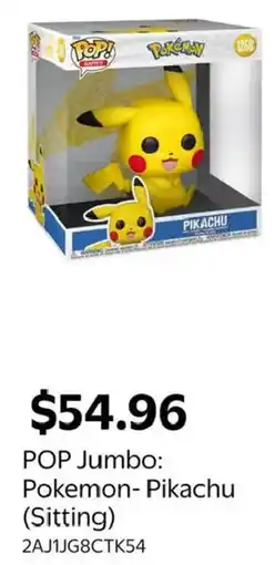Walmart Pop Jumbo: Pokemon- Pikachu (Sitting) offer