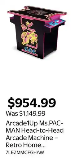 Walmart Arcade1Up Ms.PAC-MAN Head-to-Head Arcade Machine offer