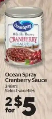 Calgary Co-op Ocean Spray cranberry sauce offer