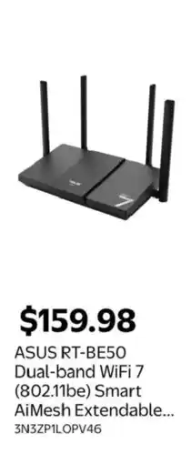 Walmart Asus rt-be50 dual-band wifi 7 (802.11be) smart aimesh extendable offer