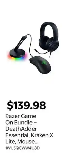 Walmart Razer Game On Bundle - DeathAdder Essential, Kraken X Lite, Mouse... offer