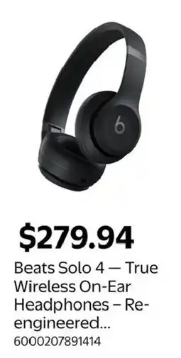Walmart Beats beats solo 4 true wireless on-ear headphones re-engineered offer