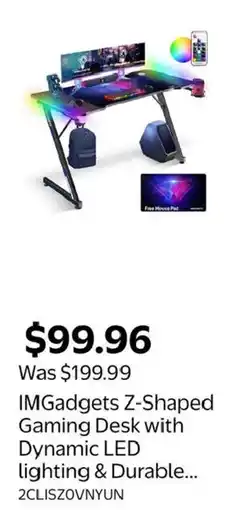 Walmart IMGadgets Z-Shaped Gaming Desk offer